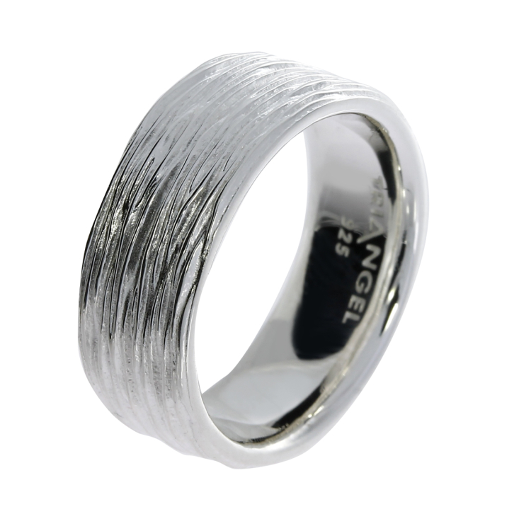 Ring Crease Silber hell Breite 8 mm  Ringweite 52