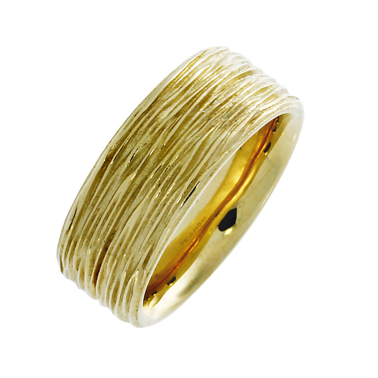 Ring si Crease 8 mm wide 585 yellow gold Ring size 52