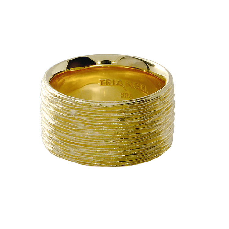 Ring si Crease 12 mm Silber Gold-plattiert Ringweite 52