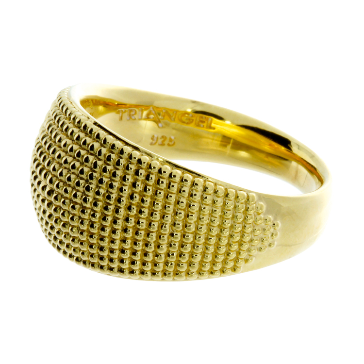 Ring Dots convex silver gold plated Ring size 52