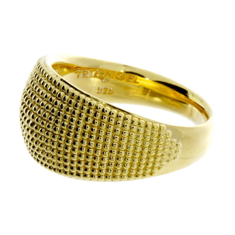 Ring Dots konvex Silber Gold-plattiert Ringweite 52