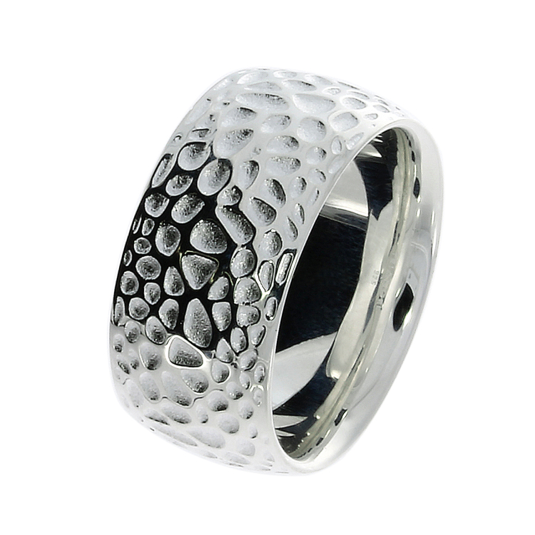 Ring Voronoi 10 mm silver light Ring size 52