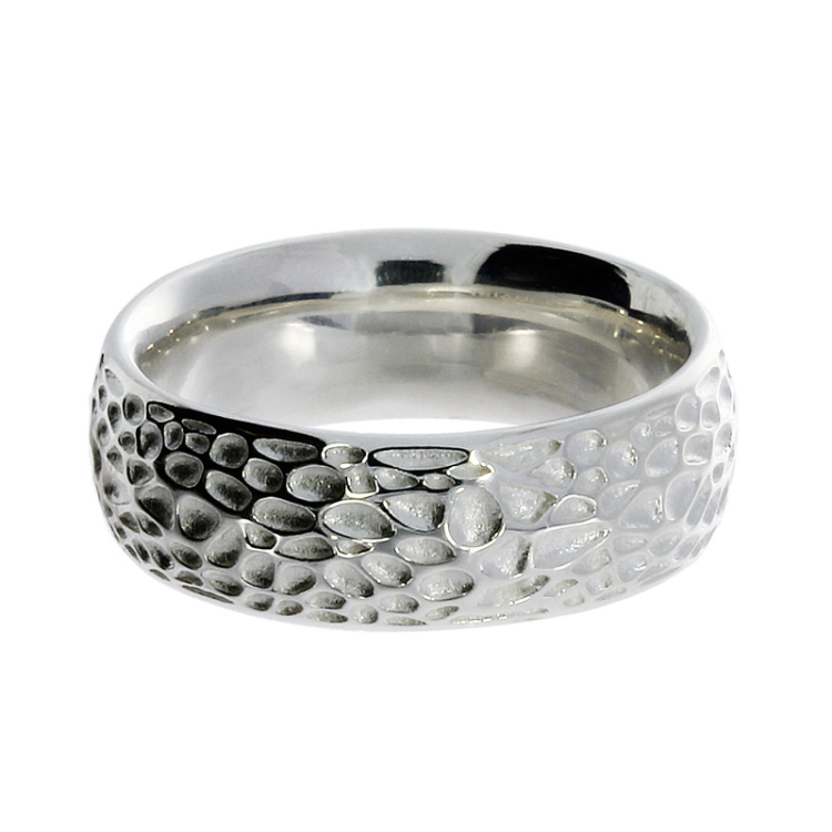 Ring Voronoi 7 mm silver light Ring size 52