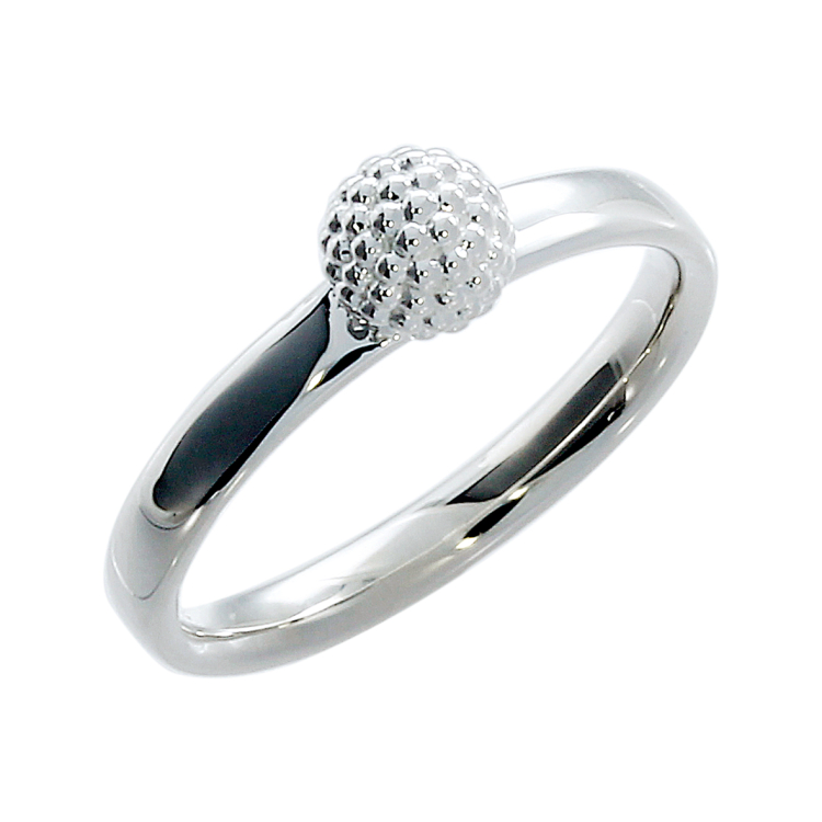 Ring Dots ball 6 mm silver-light  