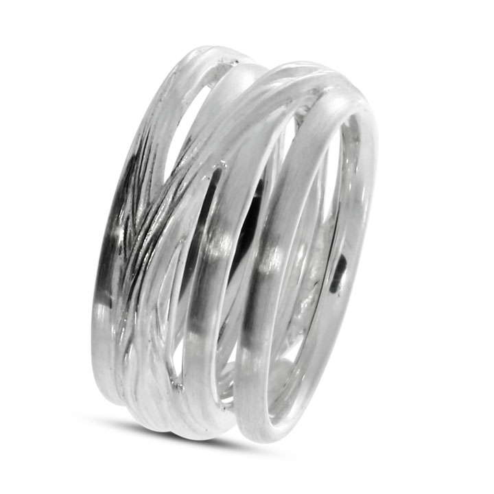 Ring Crease-Bondage No5 Silber Ringweite 52