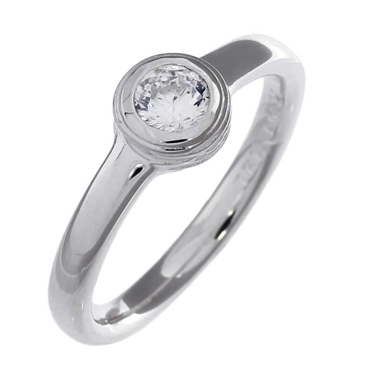 Ring Silber Crease Blossom weißer Topas 5 mm fac Ringweite 52