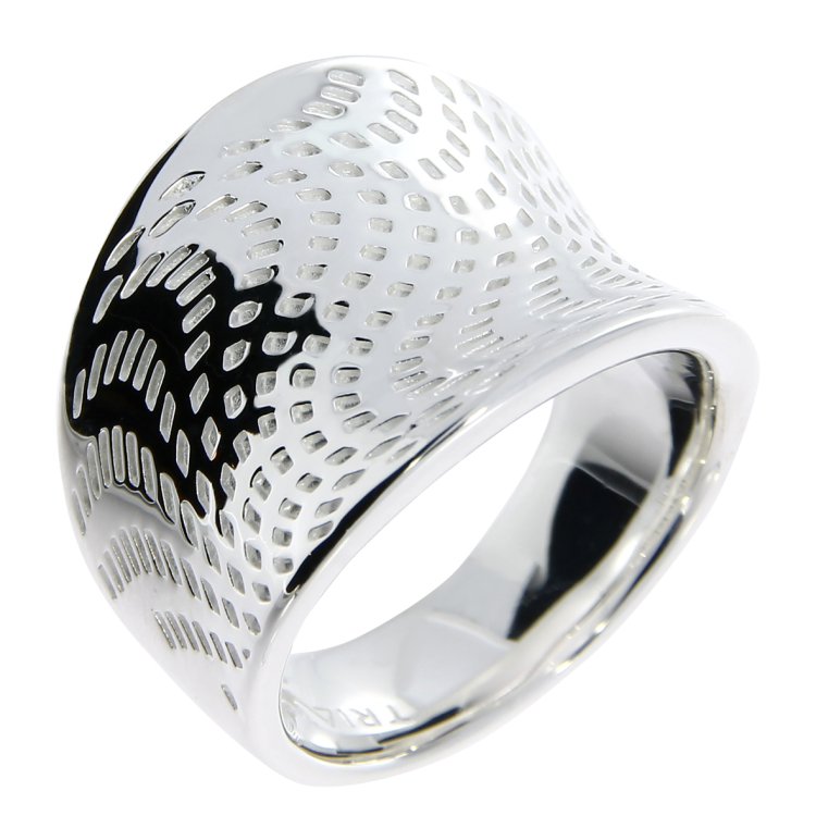 Ring illusion silver concave   Ring size 58