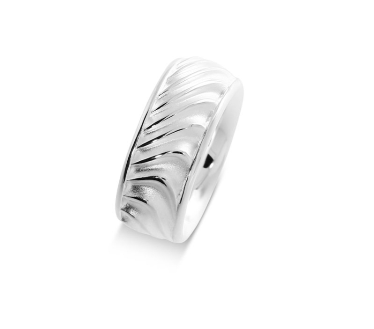 Ring Waves 8 mm silver Ring size 52