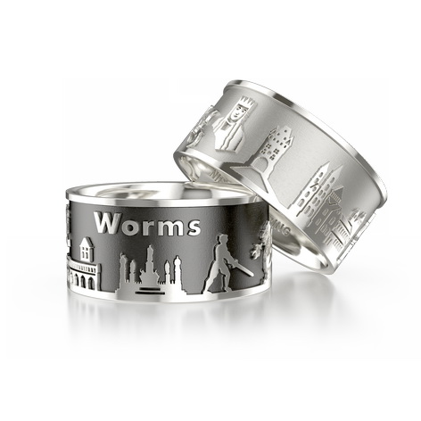 Stadtring Worms / Nibelungen Silber oxydiert Ringweite 52