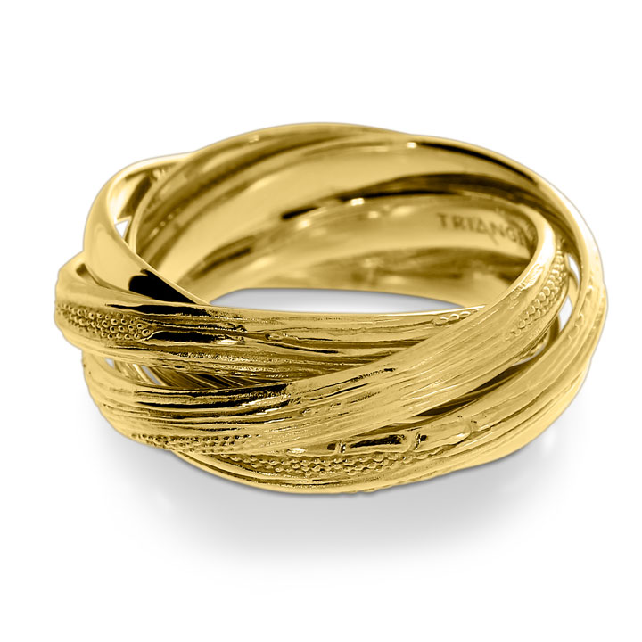 Ring Strandcores 5-fold si/gold plated Ring size 52