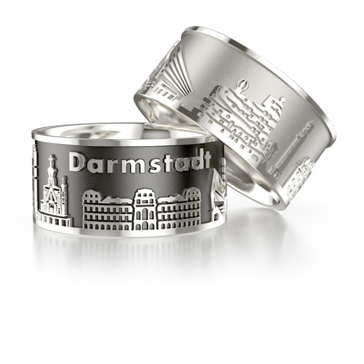 City ring Darmstadt silver oxidised Ring size 52