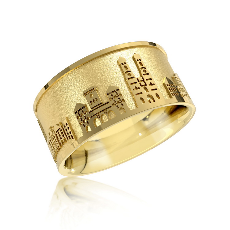 City Ring Munich silver gold plated Ring size 52