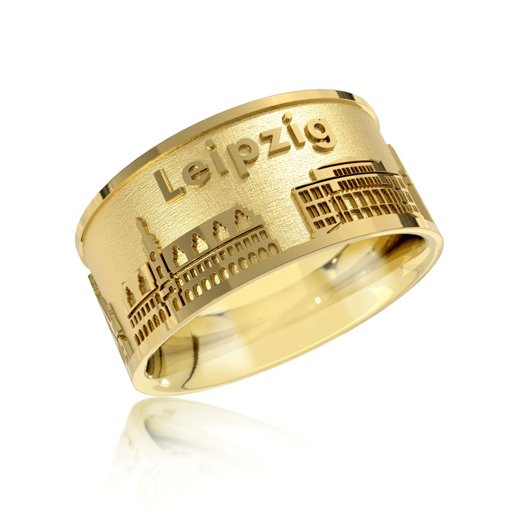 Ring City of Leipzig gold plated Ring size 52