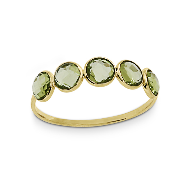 Ring Gold 585 Peridot 4 mm fac Ringweite 52