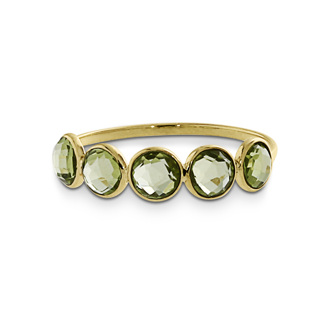 Ring Gold 585 Peridot 4 mm fac Ringweite 52