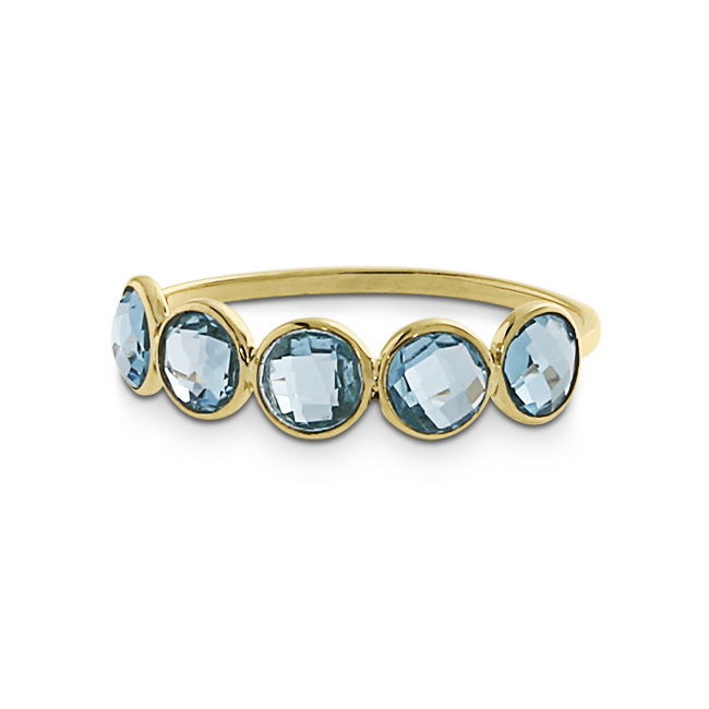 Ring Gold 585 Topas swiss blue 4 mm fac Ringweite 52