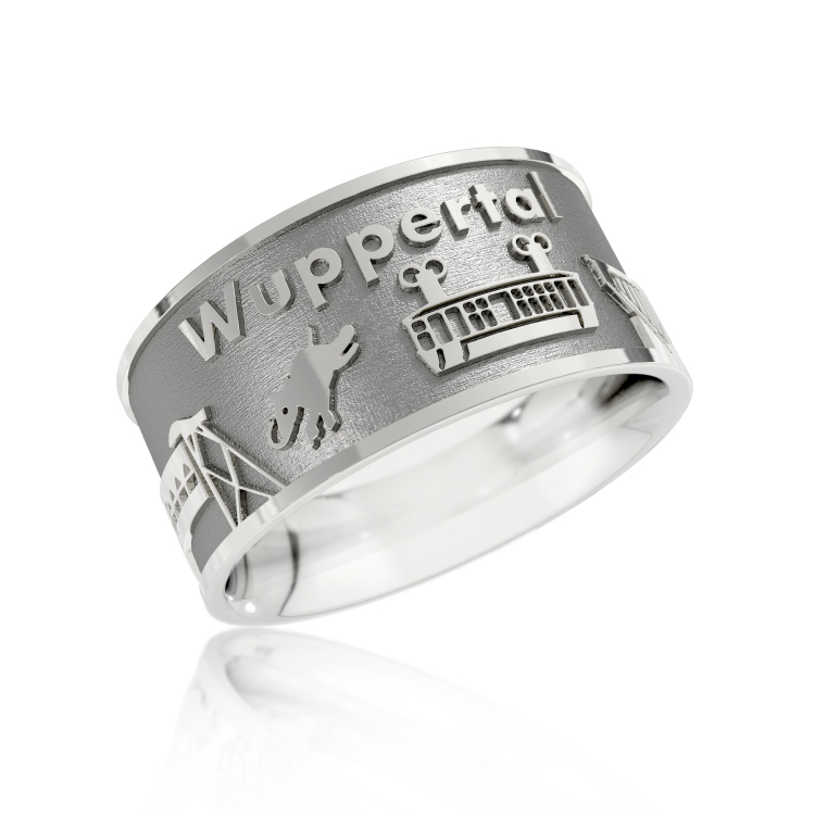 City ring Wuppertal silver oxidised Ring size 52