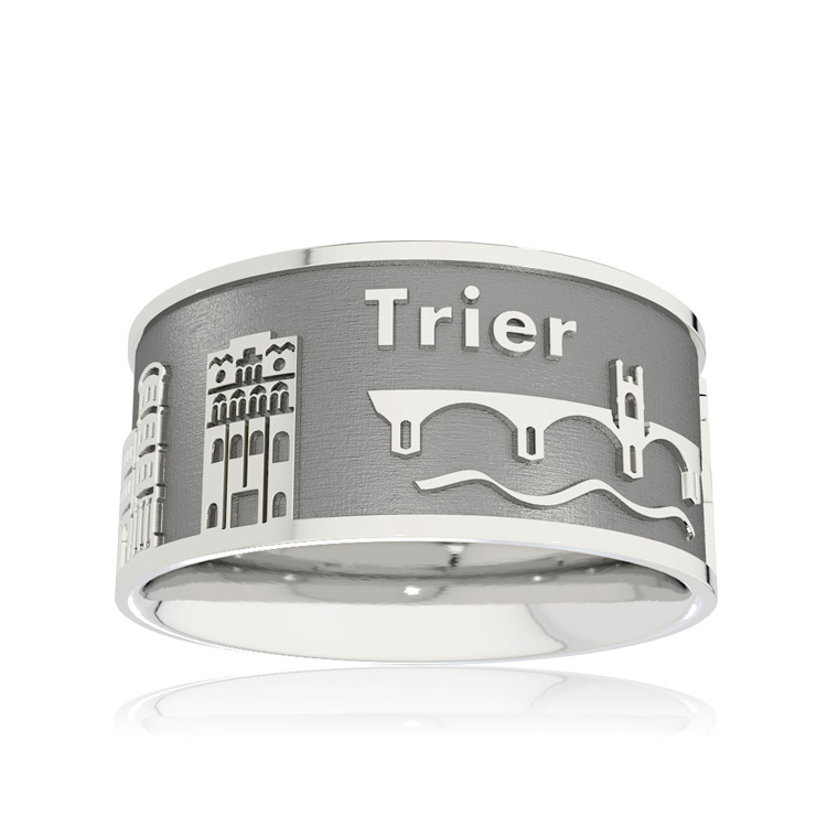 Trier city ring silver oxidised Ring size 52