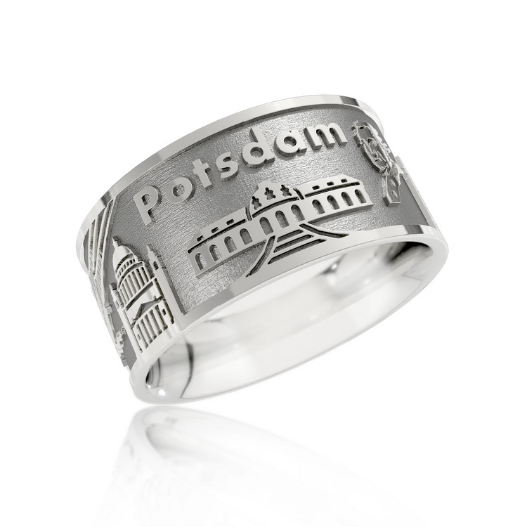 City ring Potsdam silver oxidised Ring size 52