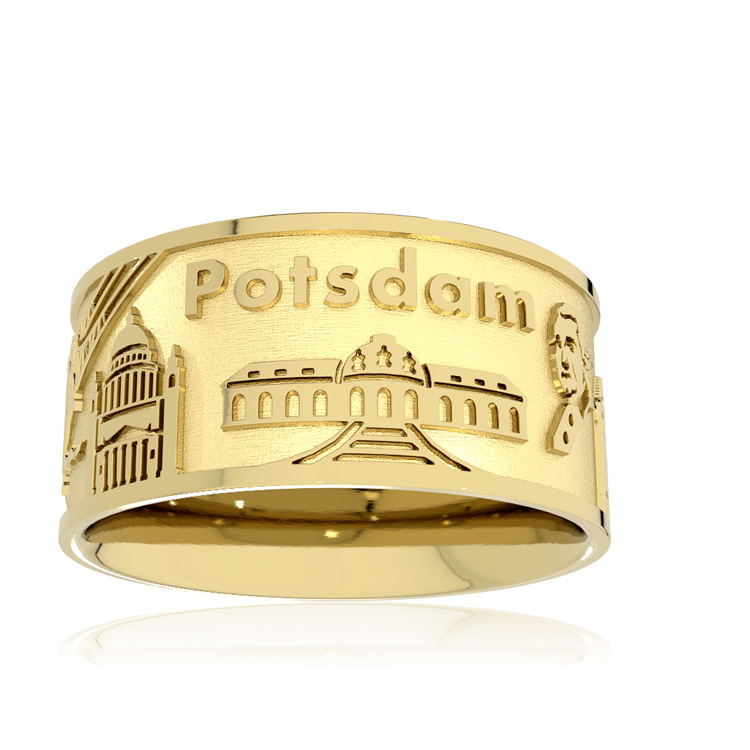City ring Potsdam silver gold plated Ring size 52