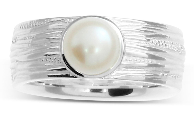 Ring Strandcores Silber Perle 7 mm rund  Ringweite 52