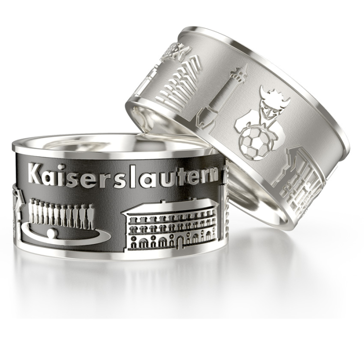 City ring Kaiserslautern silver oxidised Ring size 52