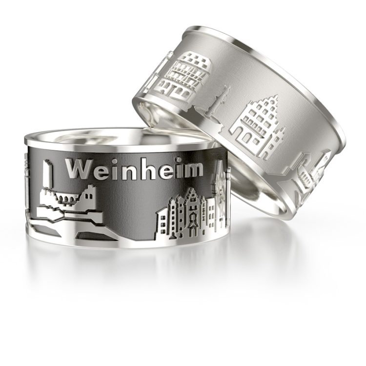 Stadtring Weinheim Silber hell Ringweite 52