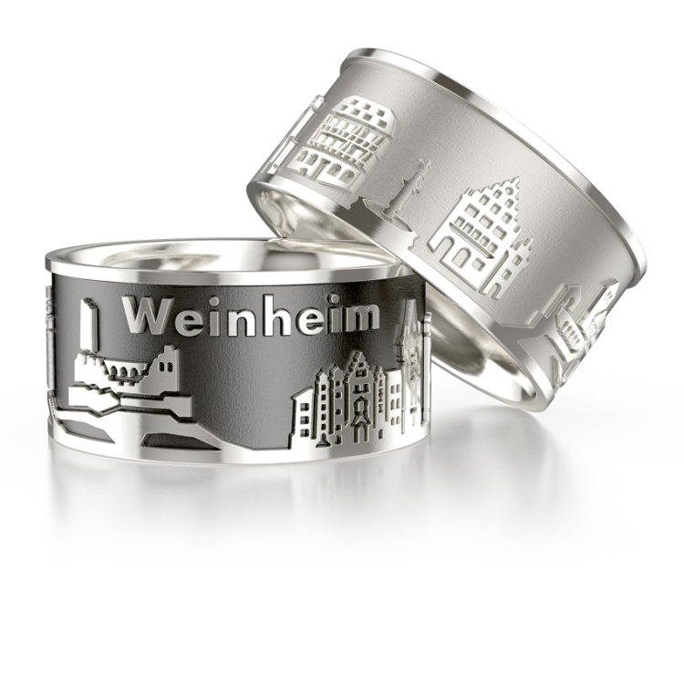 Stadtring Weinheim Silber oxydiert Ringweite 52