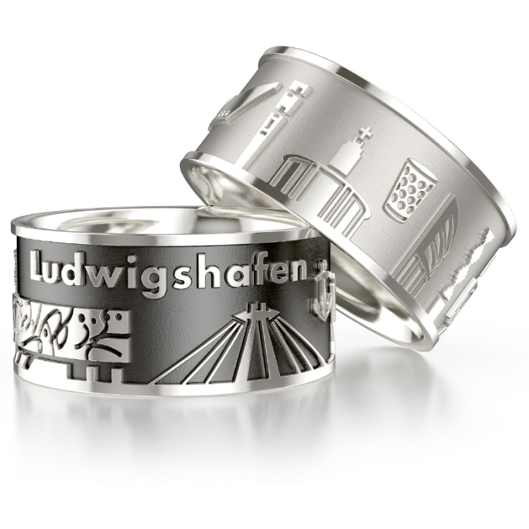Ring Stadt Ludwigshafen Silber- hell Ringweite 52