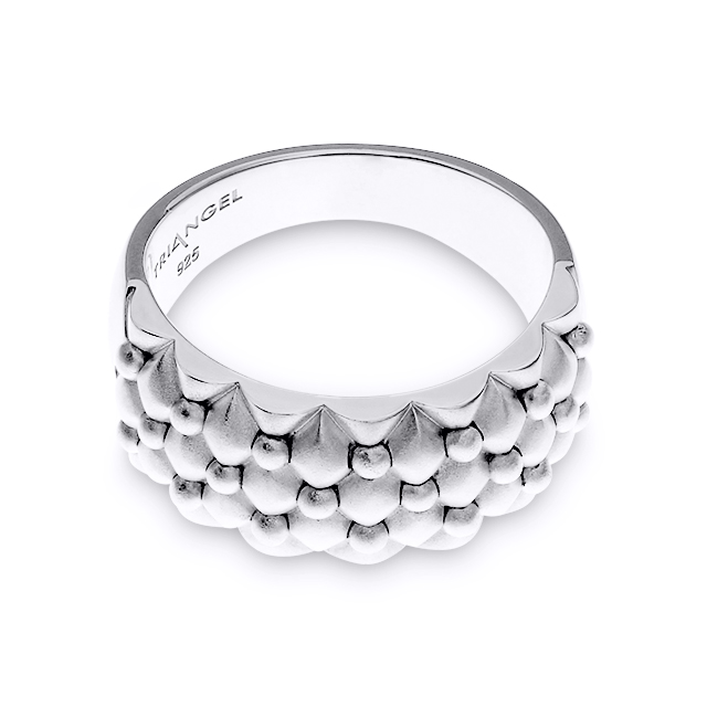 Ring 2-tone Dots Silber Ringweite 52