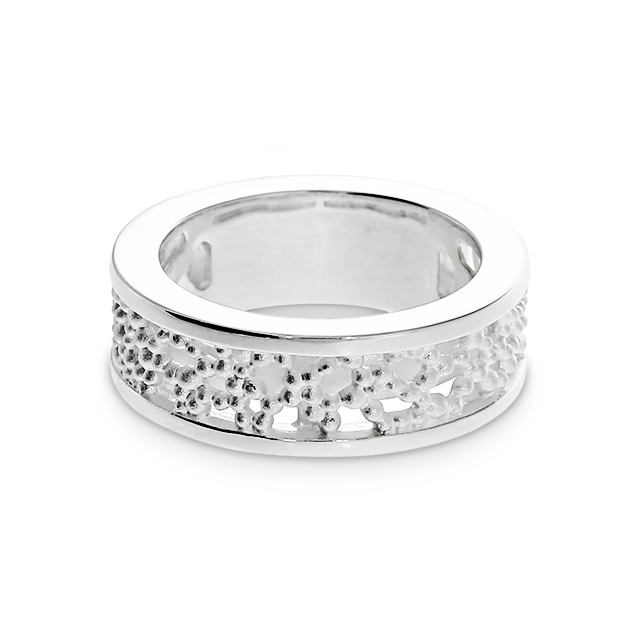 Ring Dots Milchstrasse Silber Breite 7 mm Ringweite 52
