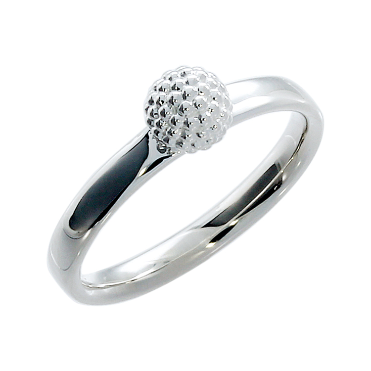 Ring Dots ball 6 mm light silver   Ring size 56