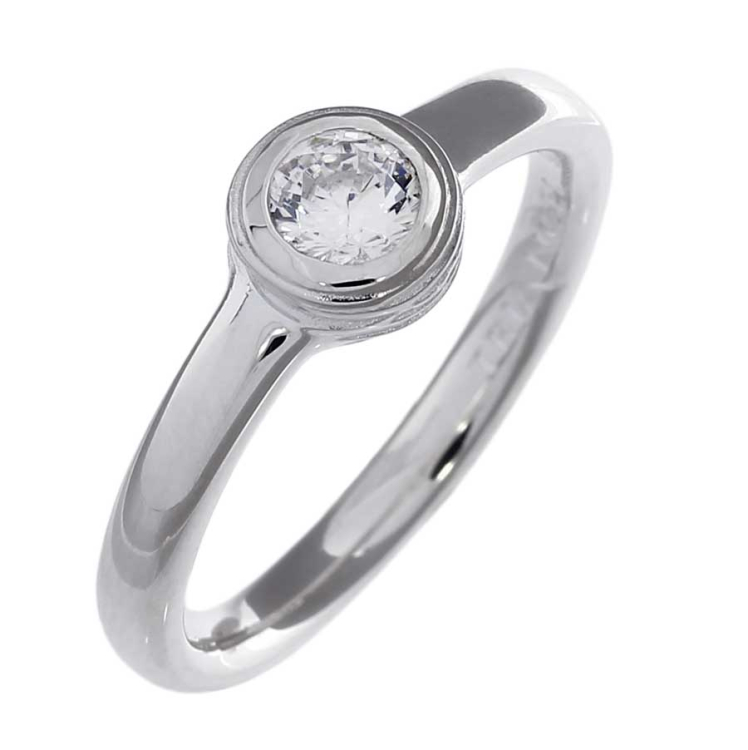 Ring silver Crease Blossom white topaz 5 mm fac  