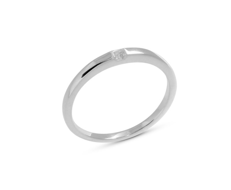 Ring Silber weißer Topas 2x2 fac  Ringweite 54