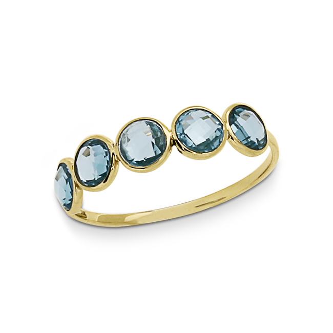 Ring Gold 585 Topas swiss blue 4 mm fac Ringweite 54
