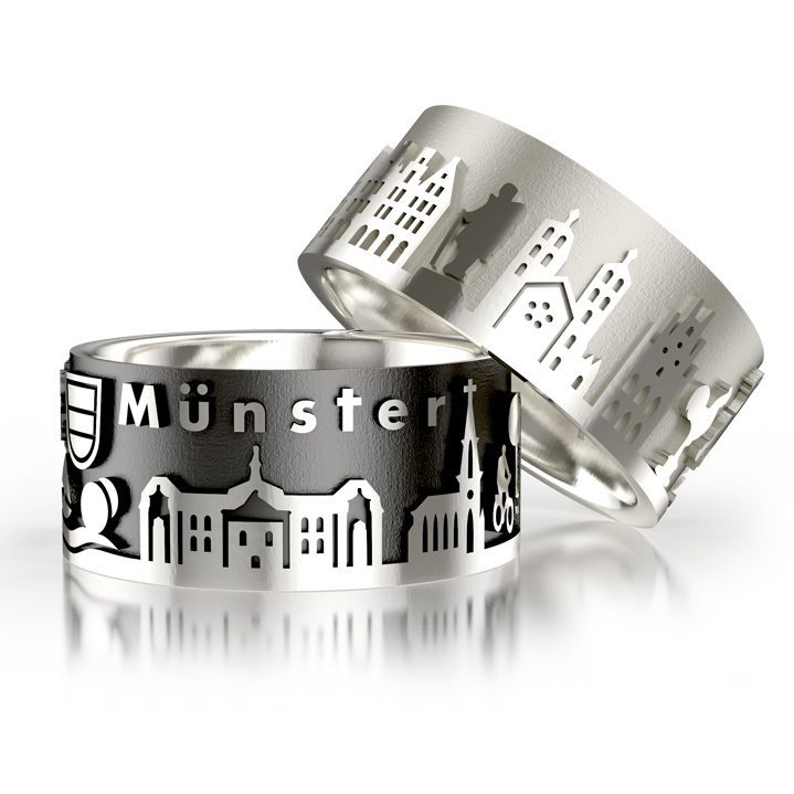 City ring Münster silver oxidised Ring size 55