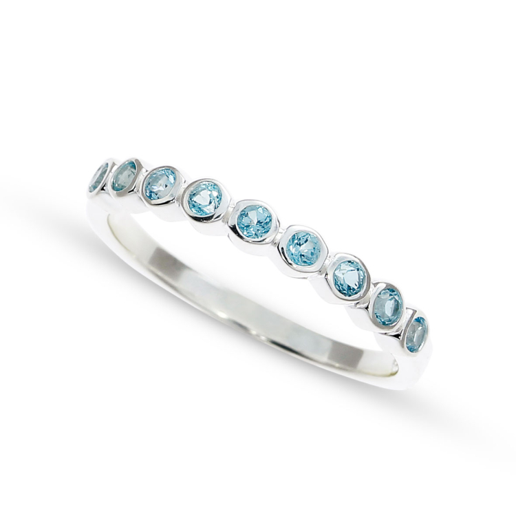Ring silver swiss blue topaz  Ring size 56
