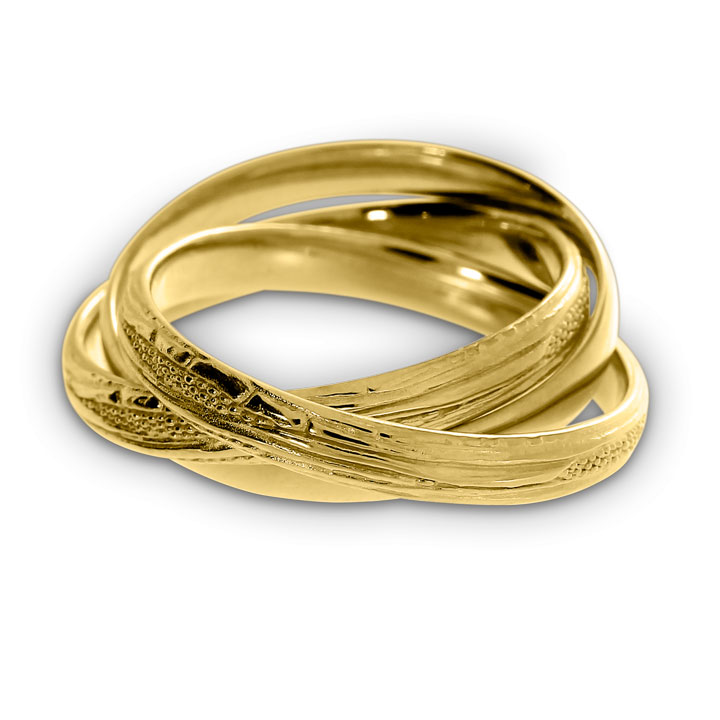 Ring Strandcores 3-fold silver fine gold plating yellow gold Ring size 56