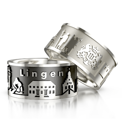 City ring Lingen silver oxidised Ring size 58