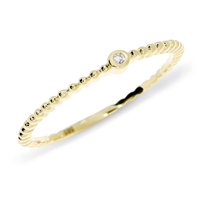 Ring 585 yellow gold diamond TWSi 0,01 ct  