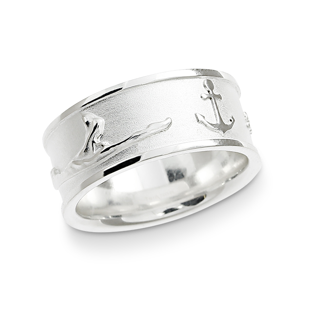 Ring Insel Sylt Koordinaten Silber hell Ringweite 58