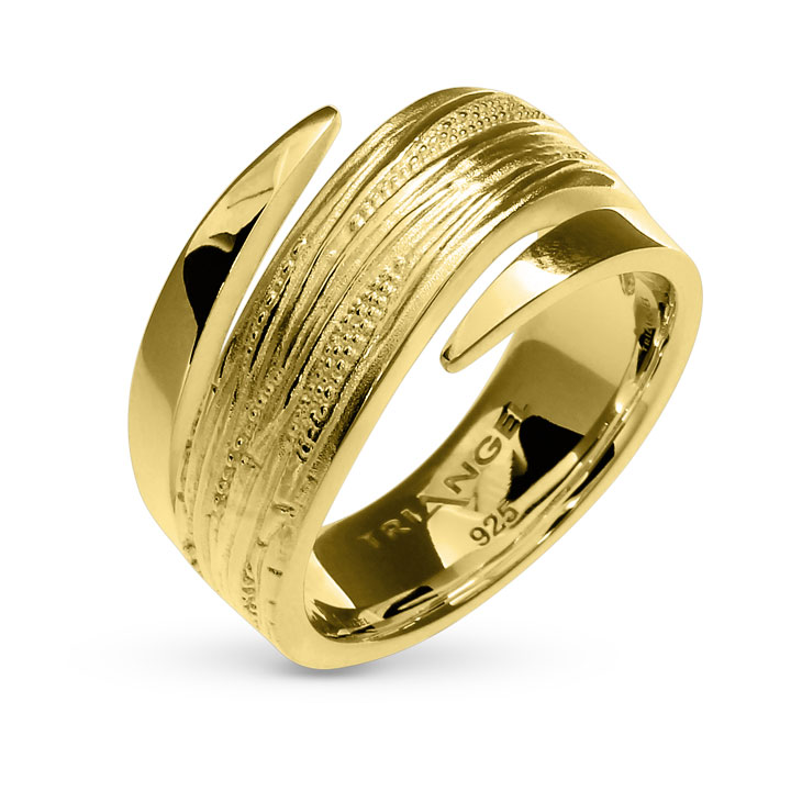 Ring Strandcores double-cut si/goldplattiert Ringweite 58