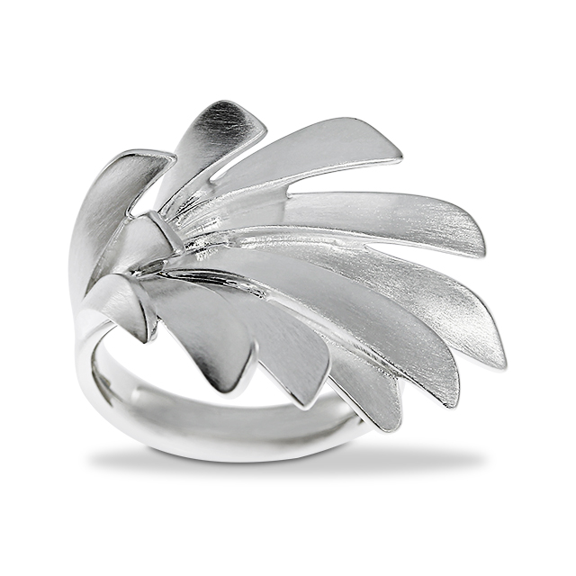 Ring Silber 925 große Fächer Ringweite 58