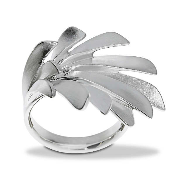 Ring Silber 925 große Fächer Ringweite 58