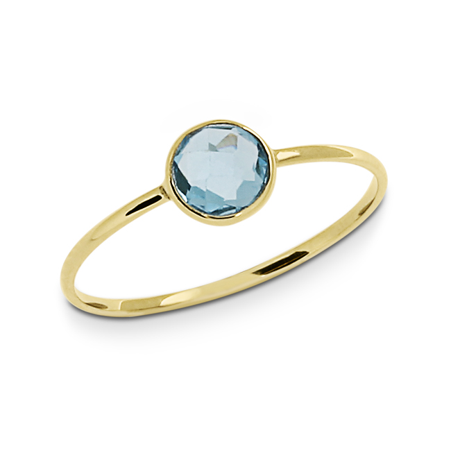 Ring Gold 585 Topas swiss blue 4 mm fac Ringweite 62
