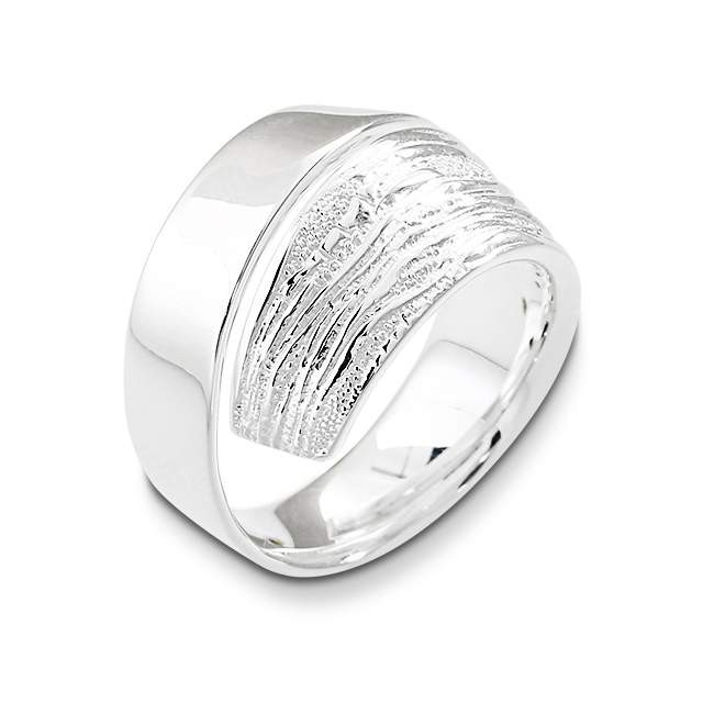 Ring Strandcores contrast Silber hell Ringweite 62