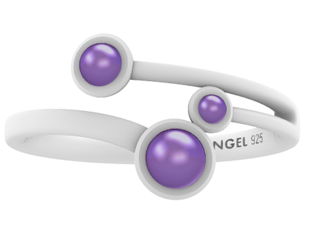 Ring Silber 3 white Topas fac Ringweite 64