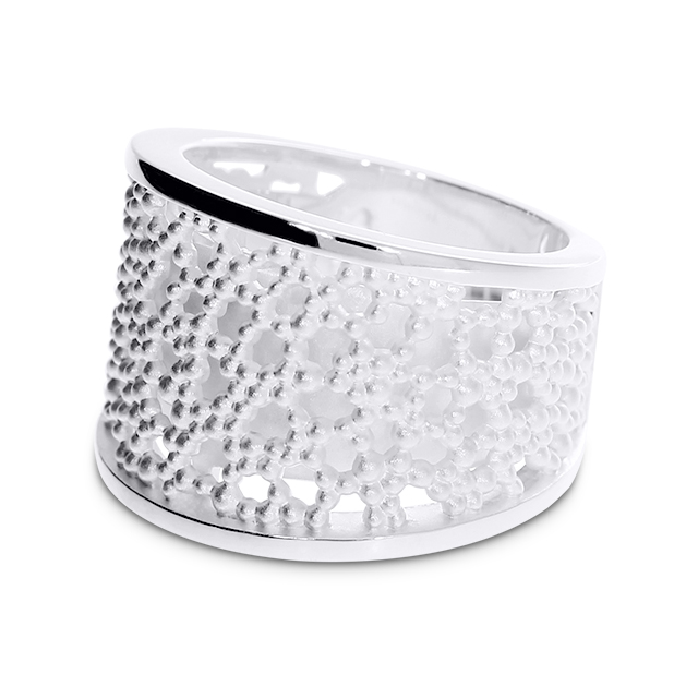 Ring Dots Milchstrasse Silber Breite 17.5 mm Ringweite 66