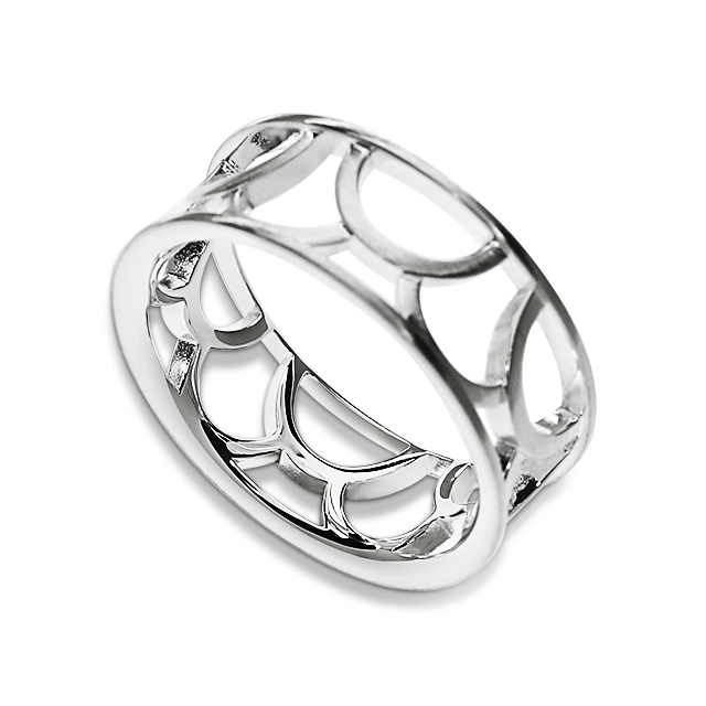 Ring Luft Silber hell 8 mm Ringweite 68