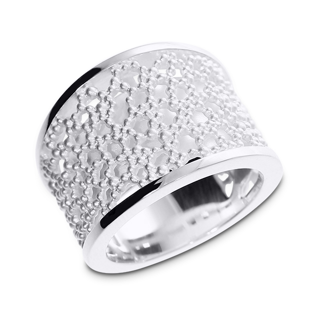Ring Dots Milchstrasse Silber Breite 17.5 mm Ringweite 68